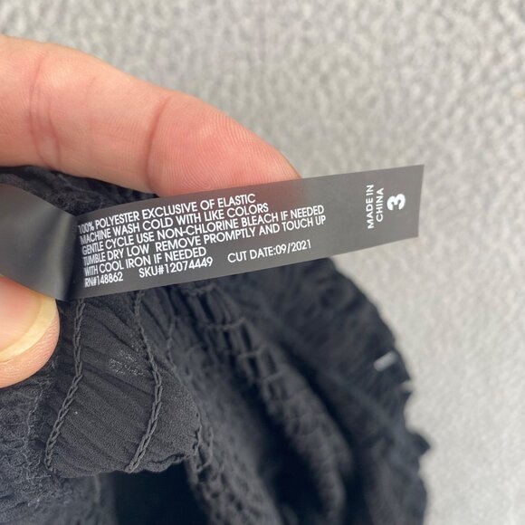 Torrid Jumpsuit Women 3 US 3X Black Smocked Tube Strapless Ruffle Wide Leg Gauzy - Picture 5 of 11